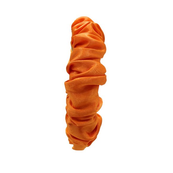 Ruched Headband, Neon Orange Ruched Headband, Scrunchie Headband - Picture 3 of 3